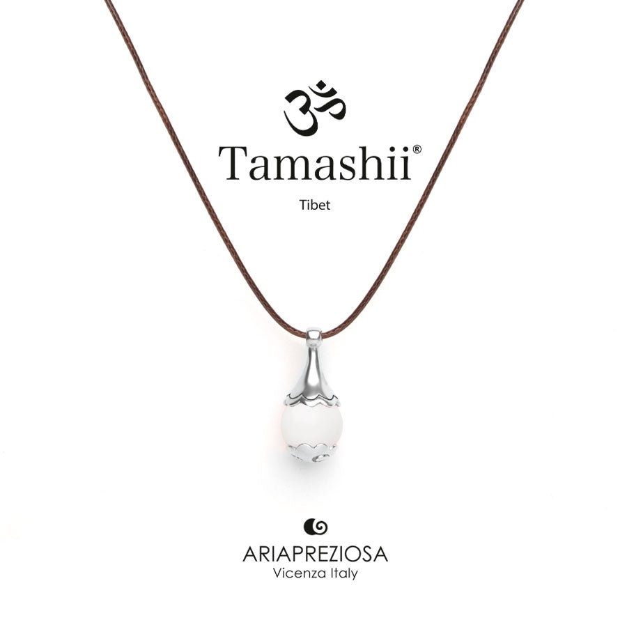 Tamashii Collana con ciondolo Ear-Drops in Argento e Madreperla