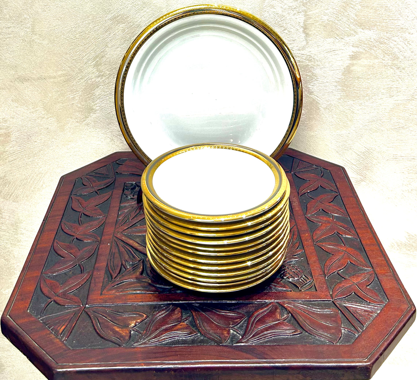 Servizio dolce Bareuther Waldsassen Bavaria-Germany filo oro 13 pezzi