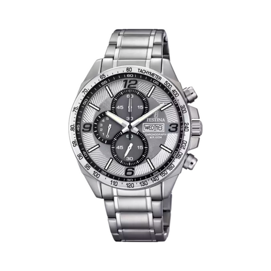 Festina Uomo Timeless Chronograph Grigio con Cinturino in Acciaio F6861/2