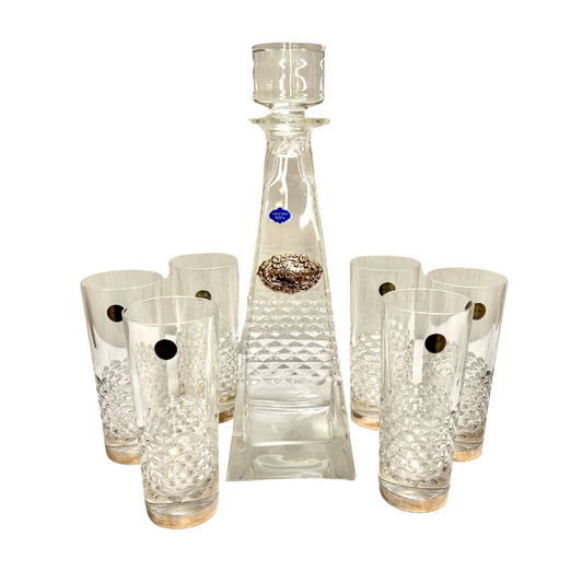 Servizio Cognac in cristallo e argento 925