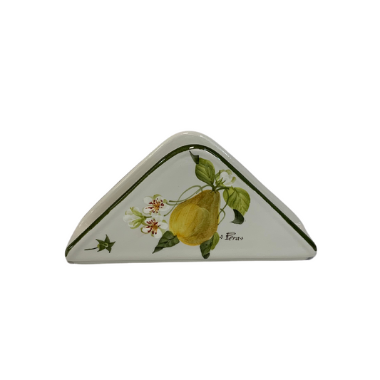 Portatovaglioli dipinto a mano Ceramiche Fabbro - Collezione Pera