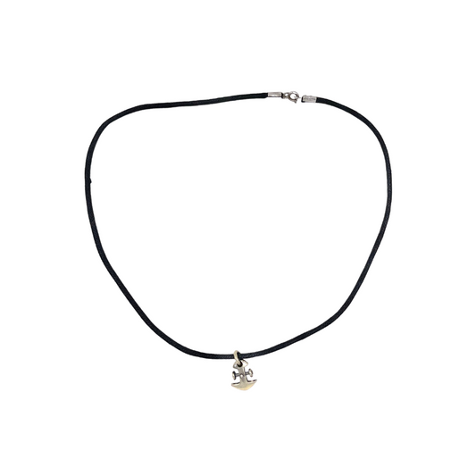 Collana in caucciù con ancora - rif. C707E