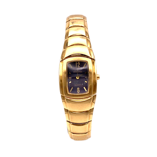 Festina Donna Solo Tempo Nero con Cinturino Placcato in Oro F6669/2