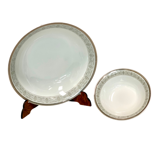 Servizio macedonia Rosenberg collection Limoges filo platino 13 pezzi