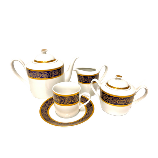 Servizio Tè Schirding Bavaria filo oro e cobalto blu - rif. 5176