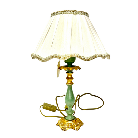 Bajour Vintage dipinta a mano color verde e oro - rif. 1669