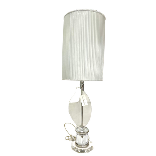 Lampada Linee d'Autore con base in cristallo e vetro lavorata a mano - rif. LILF606M