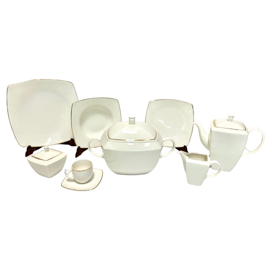 Servizio piatti e caffè Rosenberg filo d'oro Collection Gold Line