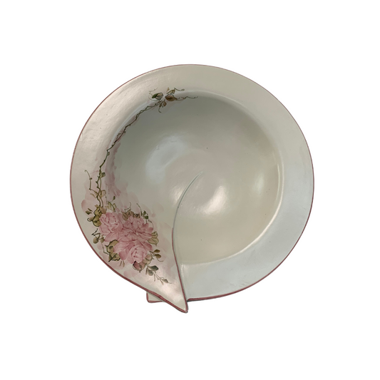 Centrotavola dipinto a mano Bianco con Rose - Ceramiche Fabbro - rif. 437
