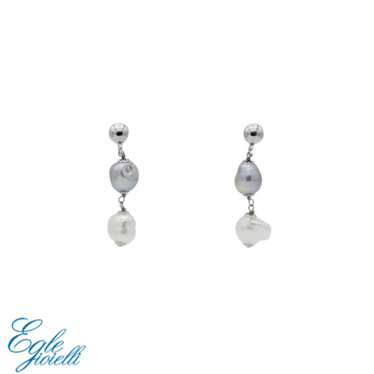 Orecchini Donna Egle Gioielli con perle naturali annodate tra loro - Rif. P38OR
