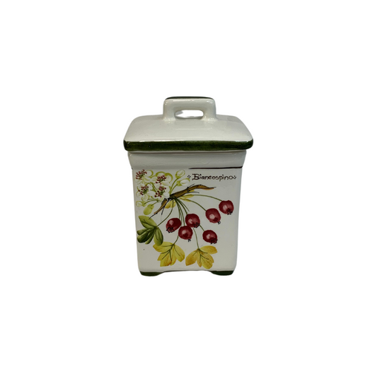 Scatola dipinta a mano Ceramiche Fabbro - Collezione Biancospino - 10cm