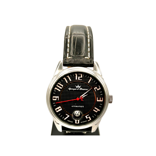 Yonger & Bresson Uomo automatico con cinturino in pelle nera - YBH8311K