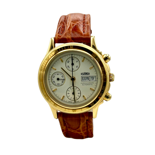 Roamer Uomo Cronografo automatico Bianco con cinturino in Pelle 980775.25