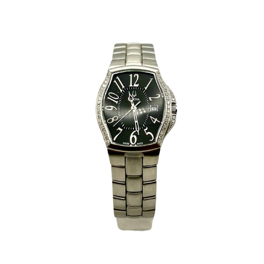 Bulova Donna Nero con Brillanti 63R07