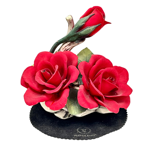 Rosa rossa in porcellana di Capodimonte - Napoleon Made in Italy - rif. 1564/17