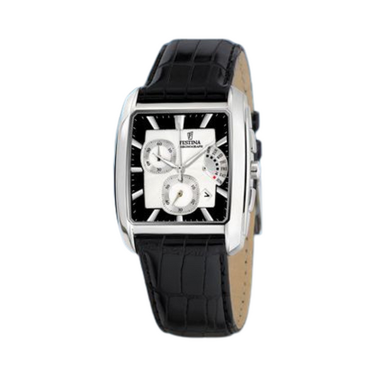 Festina Uomo Cronografo Solo Tempo Nero con Cinturino Nero in Pelle F6728/1