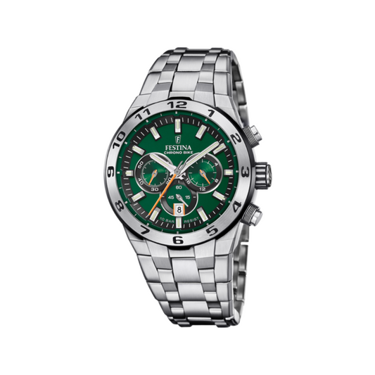 Festina Uomo Chrono Bike Verde con Cinturino in Acciaio F20670/2