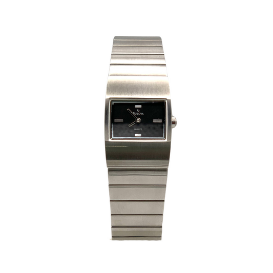 Bulova Donna Solo Tempo Nero con Cinturino in Acciaio BA47982