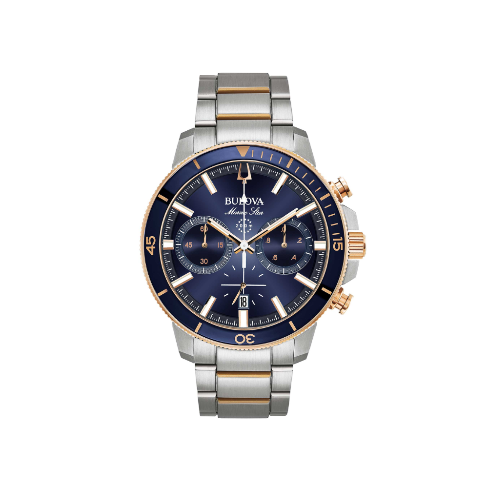Bulova Uomo Marine Star Blu con Cinturino in Acciaio 98B301