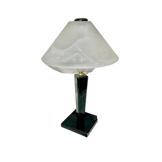 Bajour vintage in Cristallo con piede verde