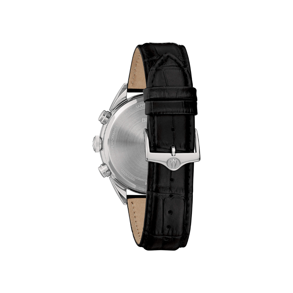 Bulova Uomo Crono High Precision nero con cinturino in pelle nero -262kHz- 96B371