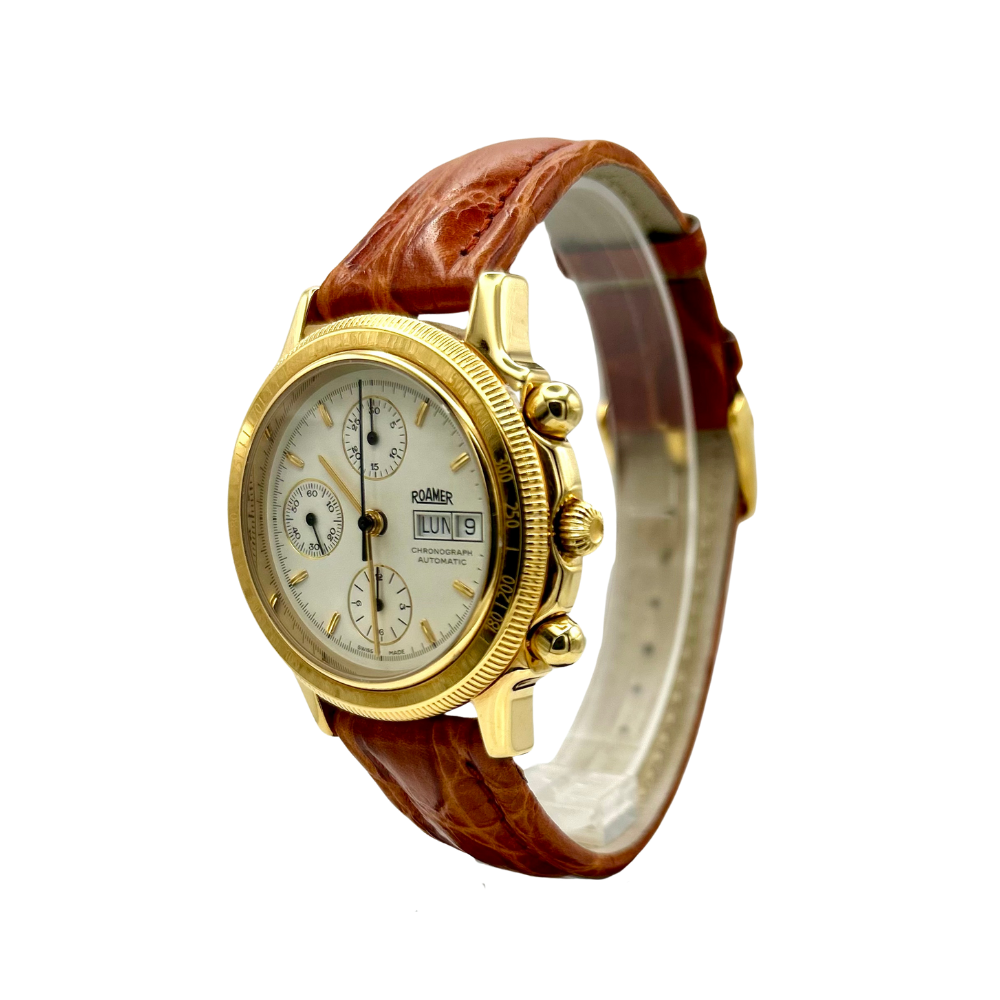 Roamer Uomo Cronografo automatico Bianco con cinturino in Pelle 980775.25