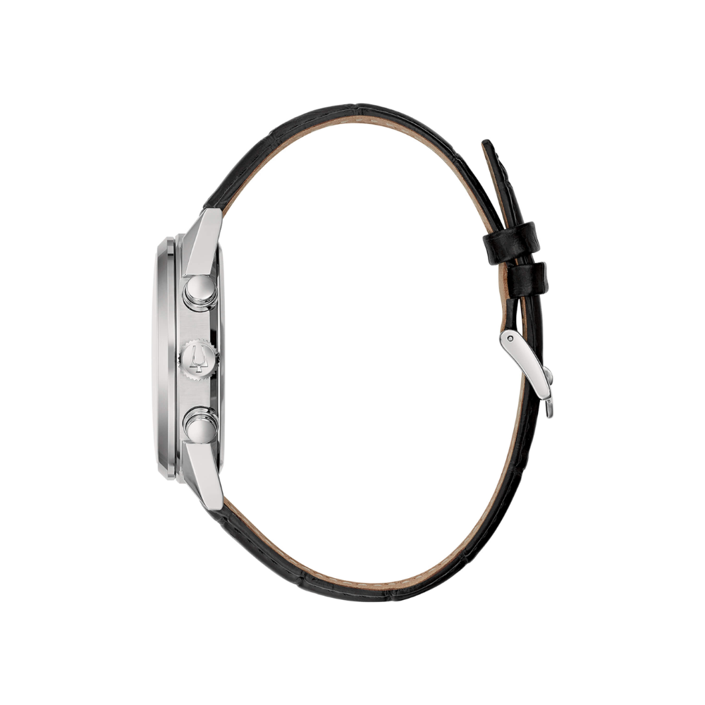 Bulova Uomo Crono High Precision nero con cinturino in pelle nero -262kHz- 96B371
