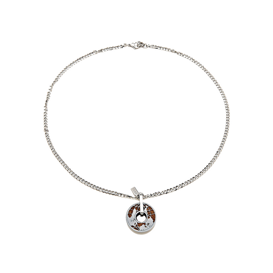 Alviero Martini Collana Uomo con ruota in acciaio e logo prima classe - JPC M700/193