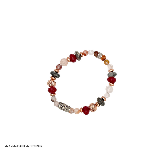 Bracciale Ananda925 con pietre dure elasticizzato