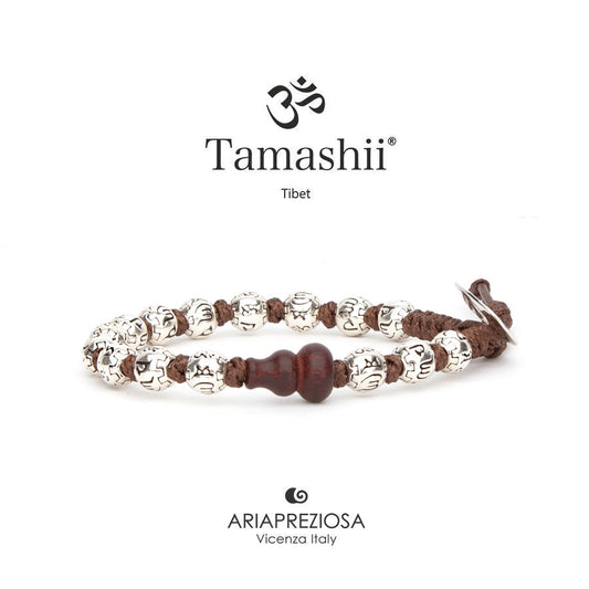 Tamashii unisex Ruota Preghiera in argento con sfere incise BHS924-S7