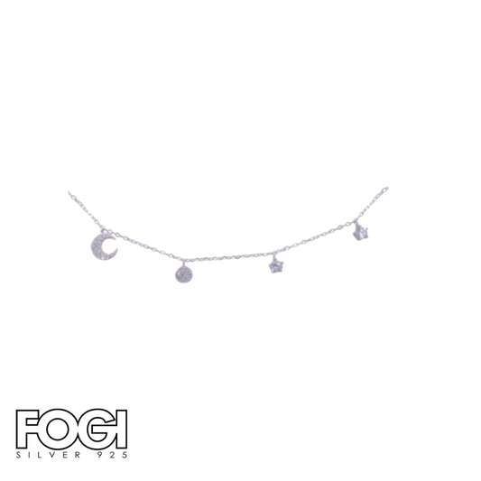 Collana Donna Fogi Silver 925 Collezione Shiny con luna e stelle Rif. BDC114/1/1C