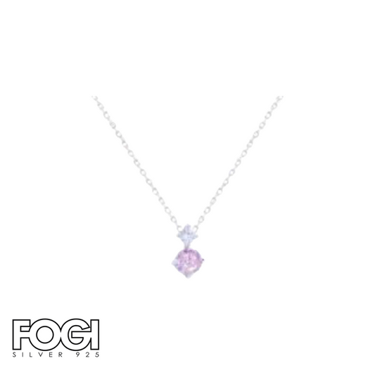 Collana Donna Fogi Silver 925 Collezione Romance con pietra rosa Rif. BDC81/1/11C