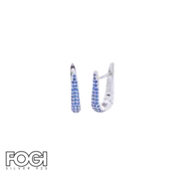 Orecchini Donna Fogi Silver 925 Collezione Dust in tennis con pietre blu Rif. BDO100/1/8