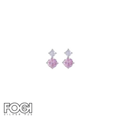 Orecchini Donna Fogi Silver 925 Collezione Romance con pietra rosa Rif. BDO111/1/11C