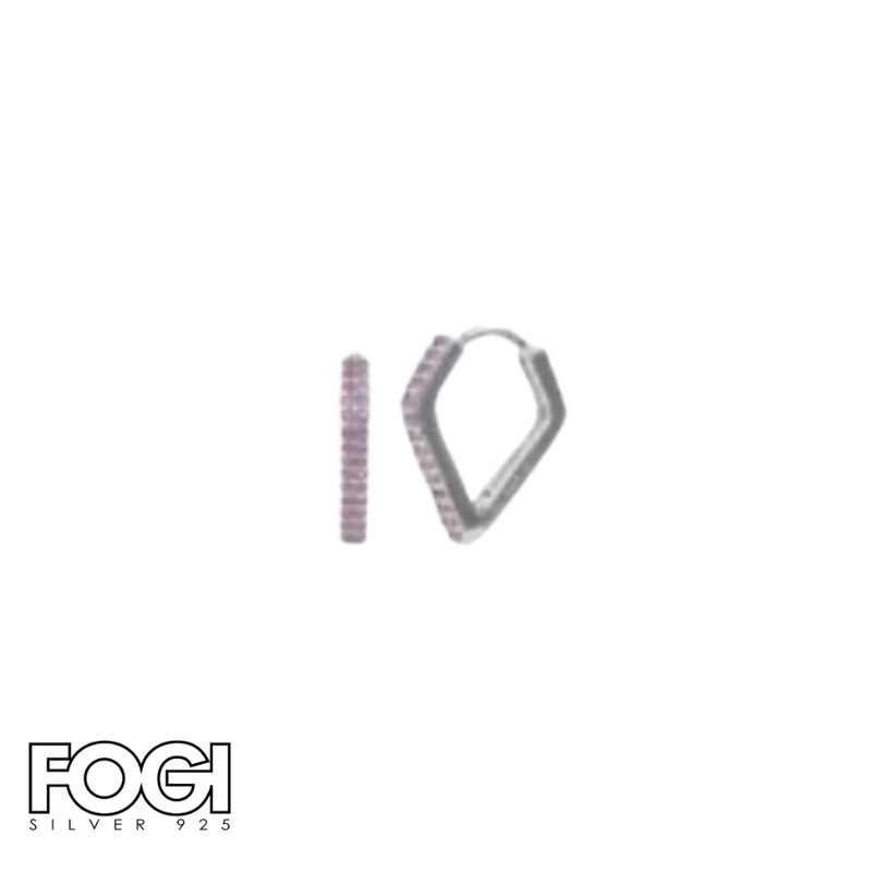 Orecchini Donna Fogi Silver 925 Collezione Dust in tennis con pietre rosa Rif. BDO121/1/11