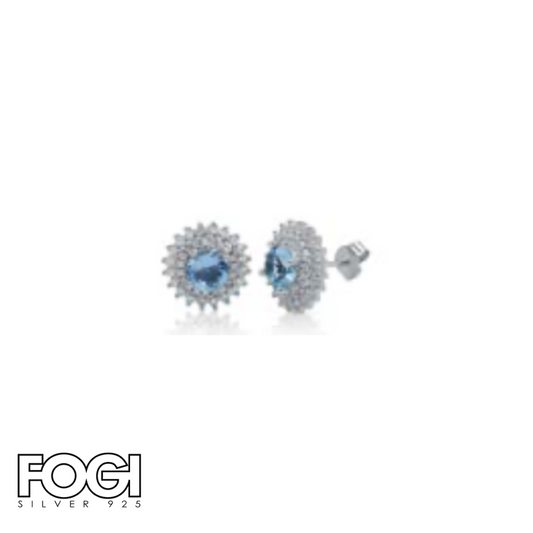 Orecchini Donna Fogi Silver 925 Collezione Colored con pietra celeste Rif. BDO157/1/12C