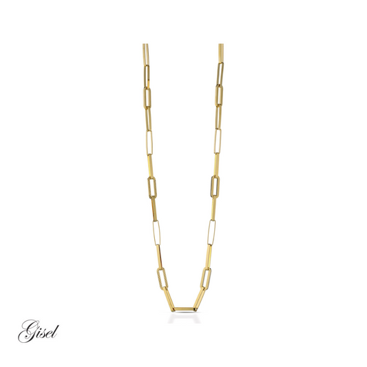 Collana catena lunga maglie lucide bronzo dorato Rif. G-LBCL1227