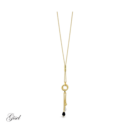 Collana Gisel con pendenti e catena lucida con pietre dure Rif. G-LBCL1250