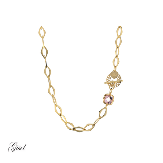 Collana Gisel Parure con catena e maglie lucide e pendente Rif. G-PA002CL