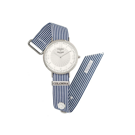 Colonna Uomo Bianco con Cinturino in tessuto camicia a righe strette blu e bianche - C2200CS