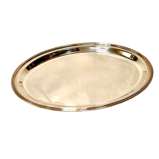 Vassoio ovale stile inglese in argento 800 - rif. 305-1