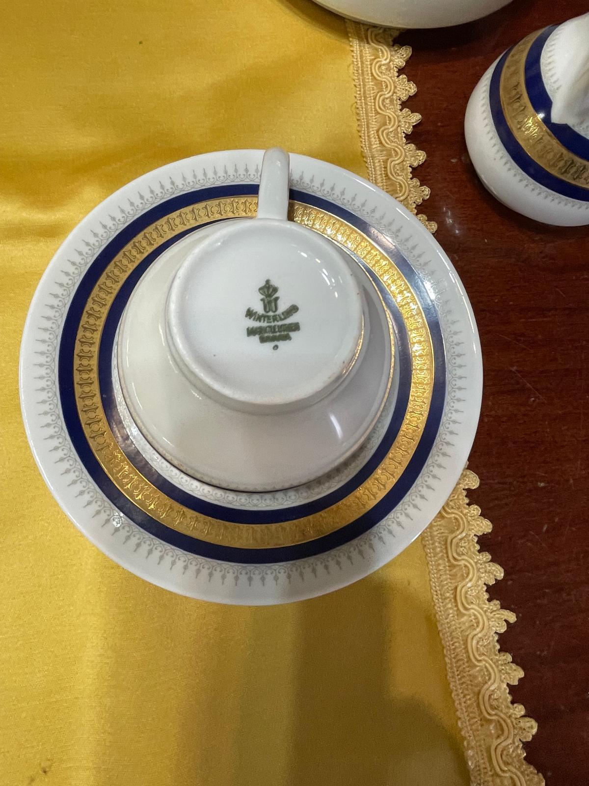 Servizio completo piatti,caffè e tè winterling bavaria in oro zecchino e blu cobalto- rif. AGATA1
