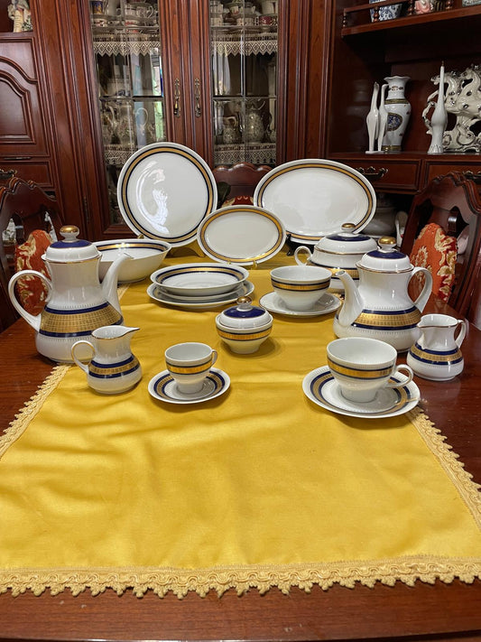 Servizio completo piatti,caffè e tè winterling bavaria in oro zecchino e blu cobalto- rif. AGATA1